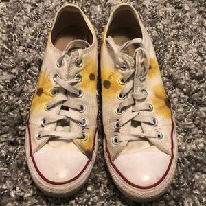 sunflower painting on shoes